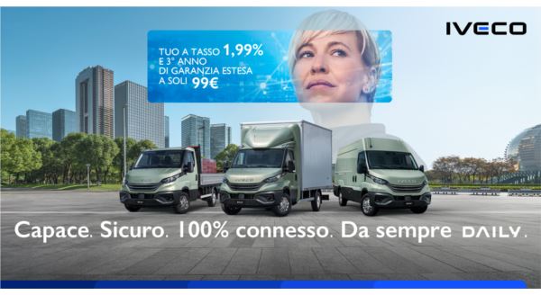 Nuovo Iveco Daily da Strappini a tasso 1.99% e garanzia estesa a soli 99€